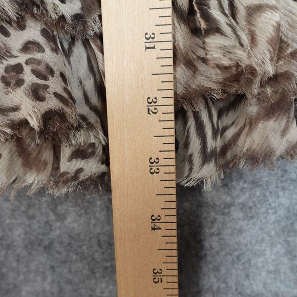 Rebecca‎ Taylor Dress Womens 2 Silk Shirred hem Mini Animal Print Balloon Sleeve - Picture 10 of 11